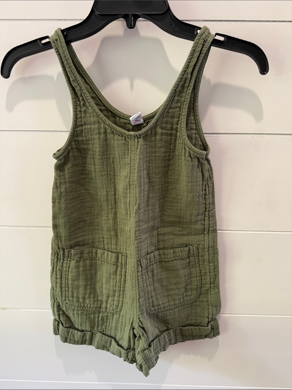 Old Navy Olive Green Cotton Girls' Tank Romper
